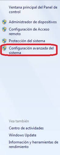 Configuración avanzada del sistema