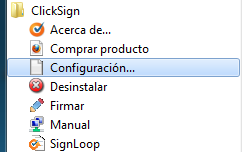 Configuración del software de firma electrónica Clicksign