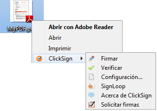 Opciones de firma electrónica de SignLoop